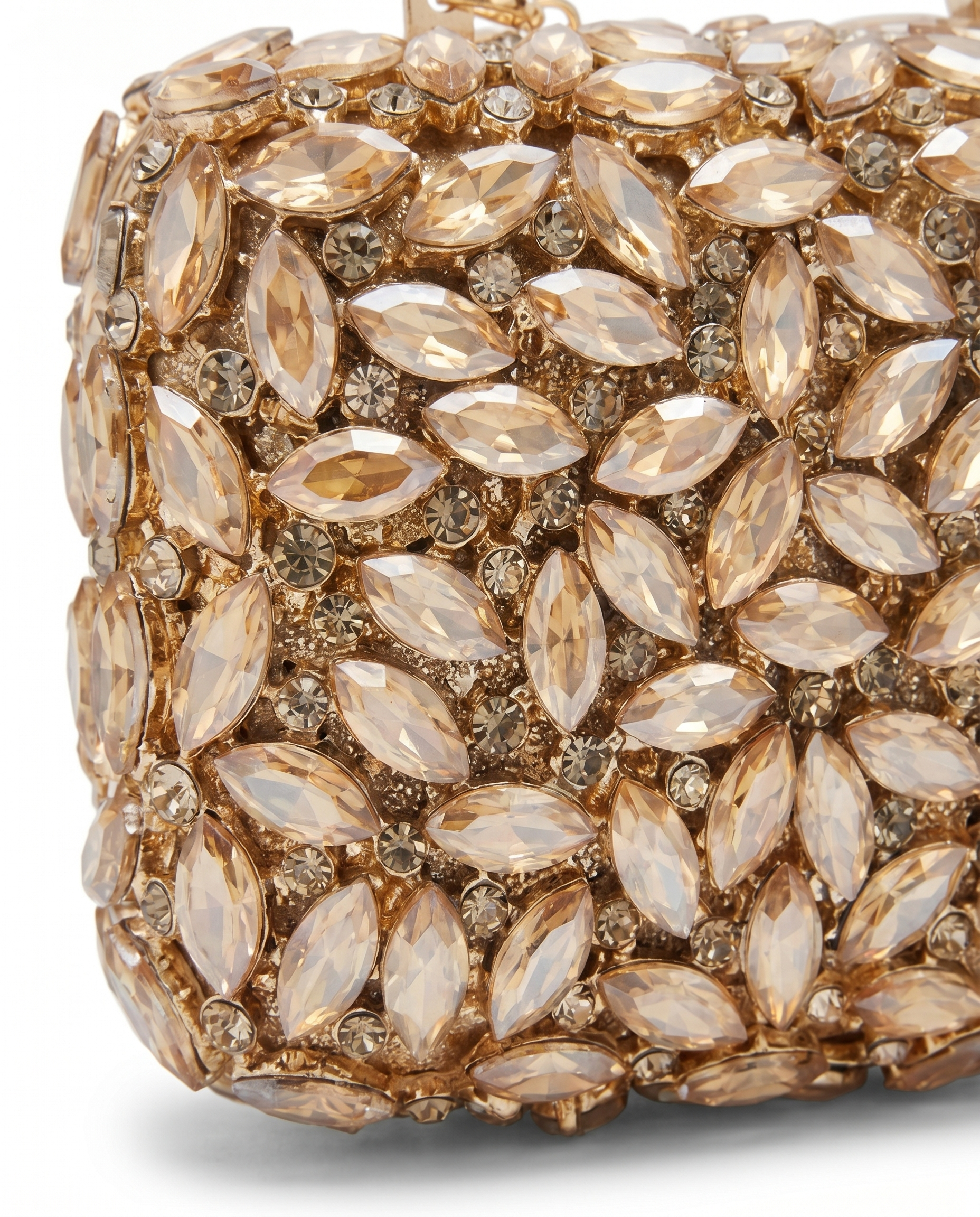Golden Teardrop Sparkle Beaded Bag