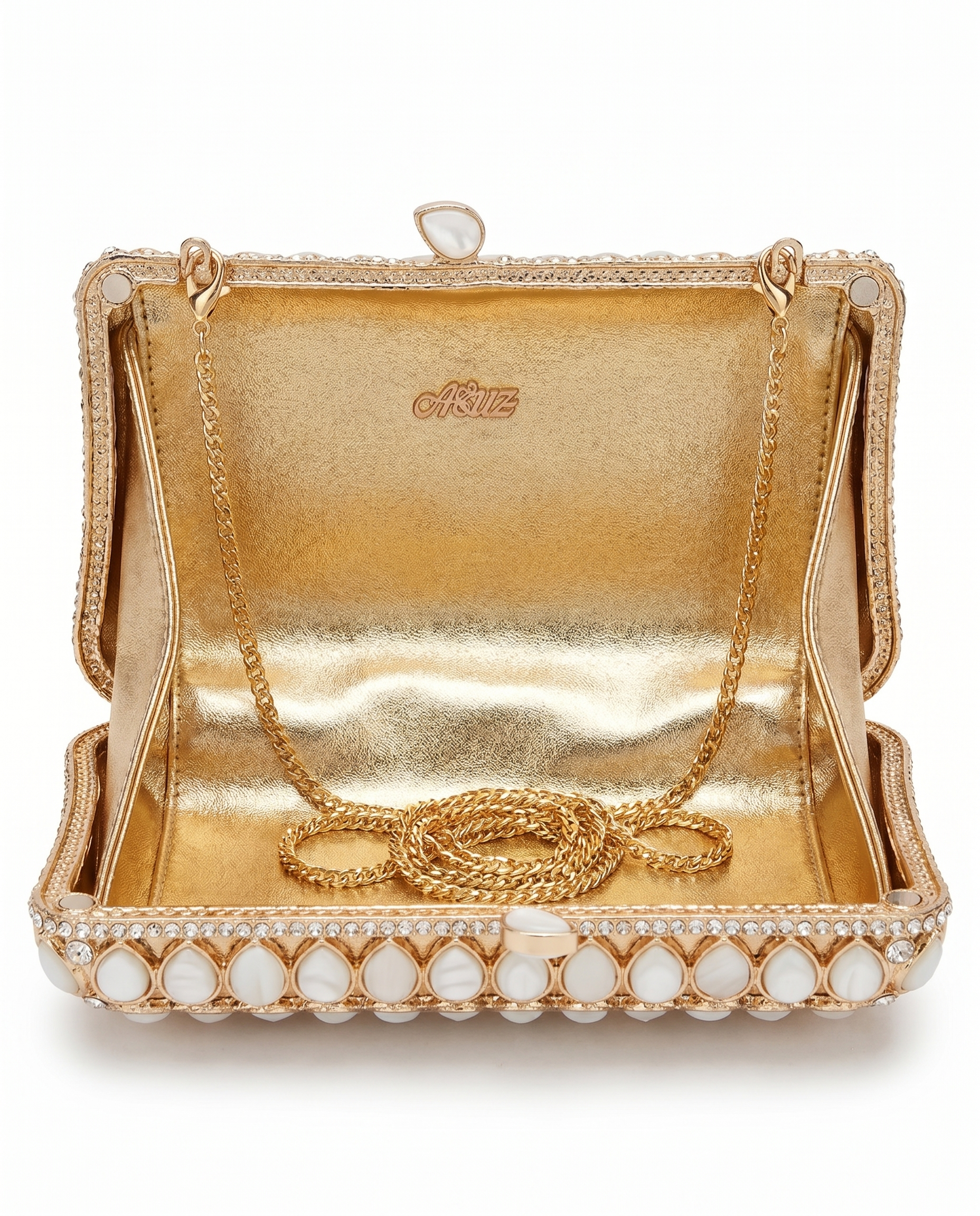 Ivory Oval Crystal Bag