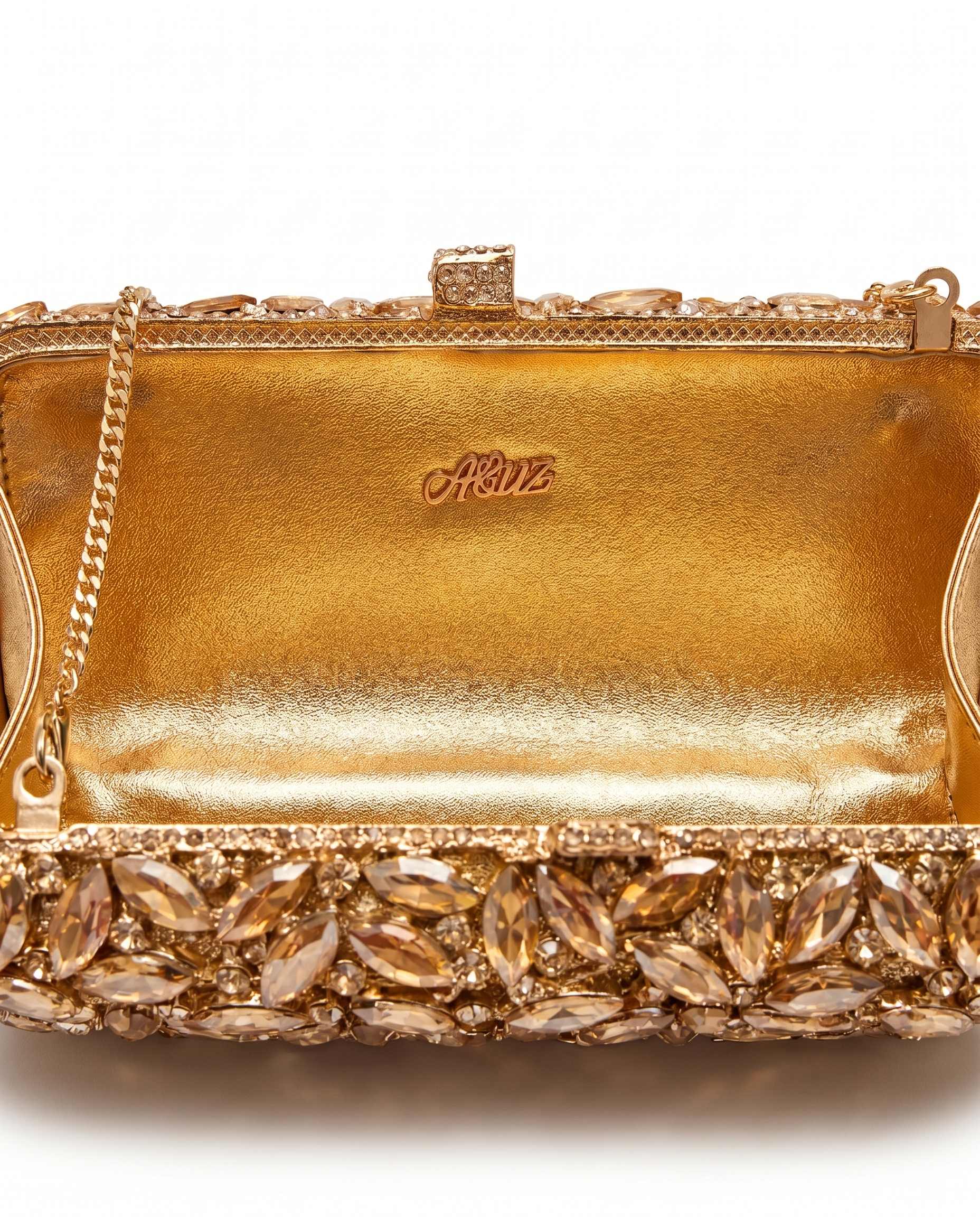 Golden Teardrop Sparkle Beaded Bag
