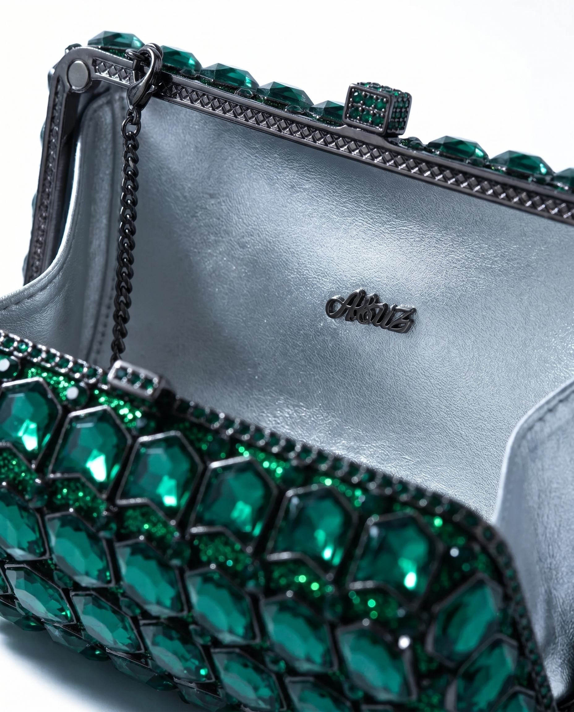 Emerald Grid Crystal Bag