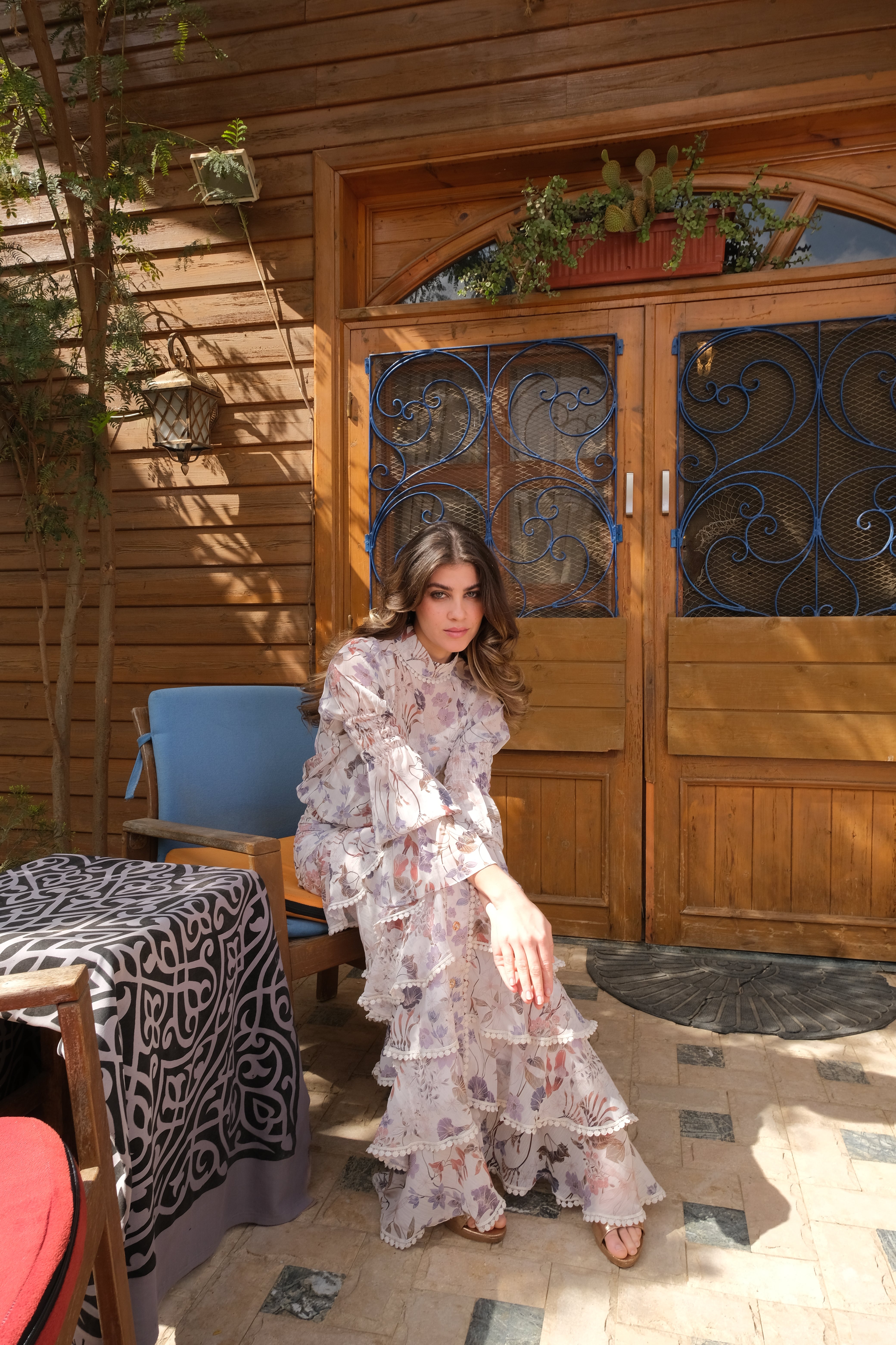 Cotton Chiffon Floral Top