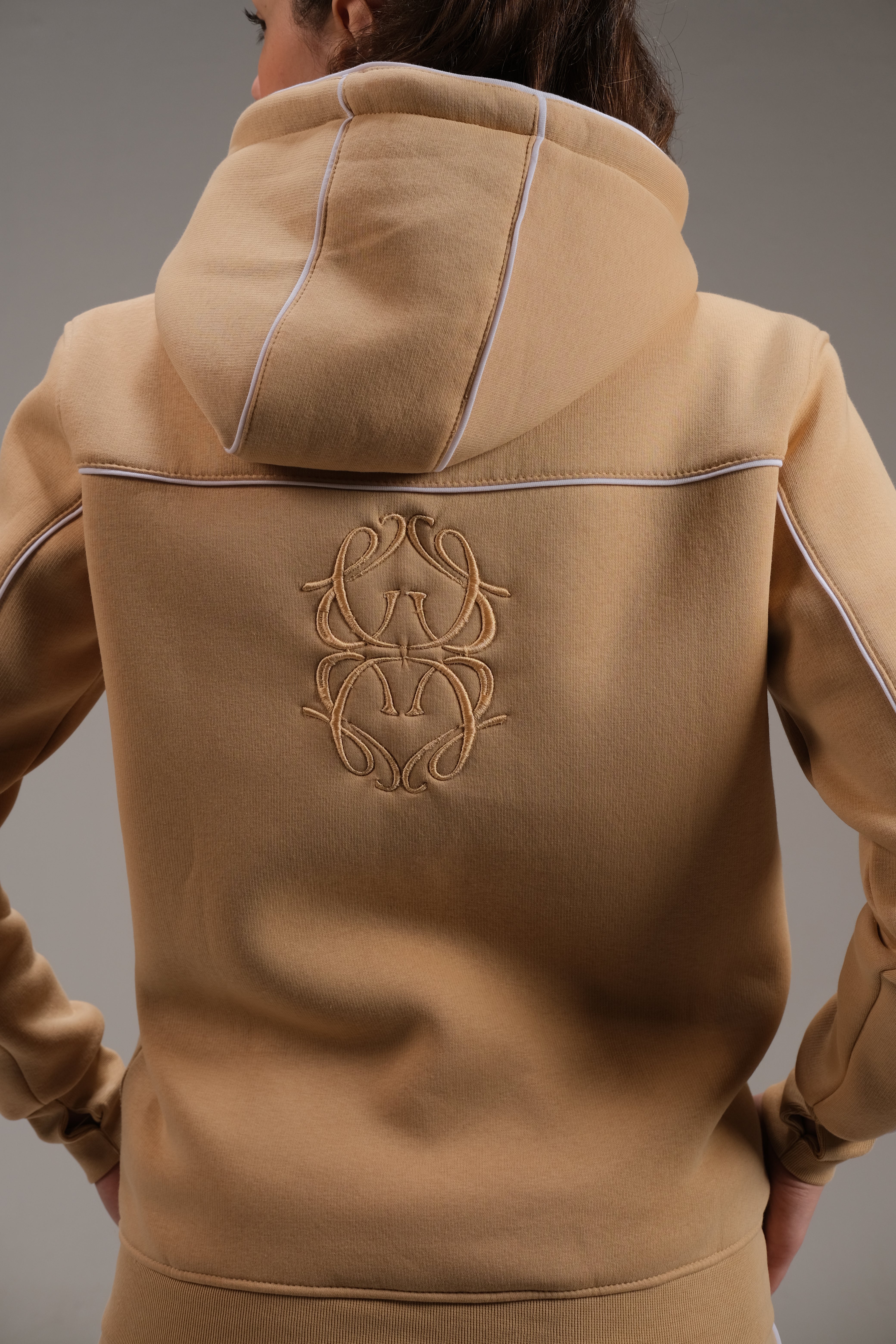 Melton Hoodie in Beige