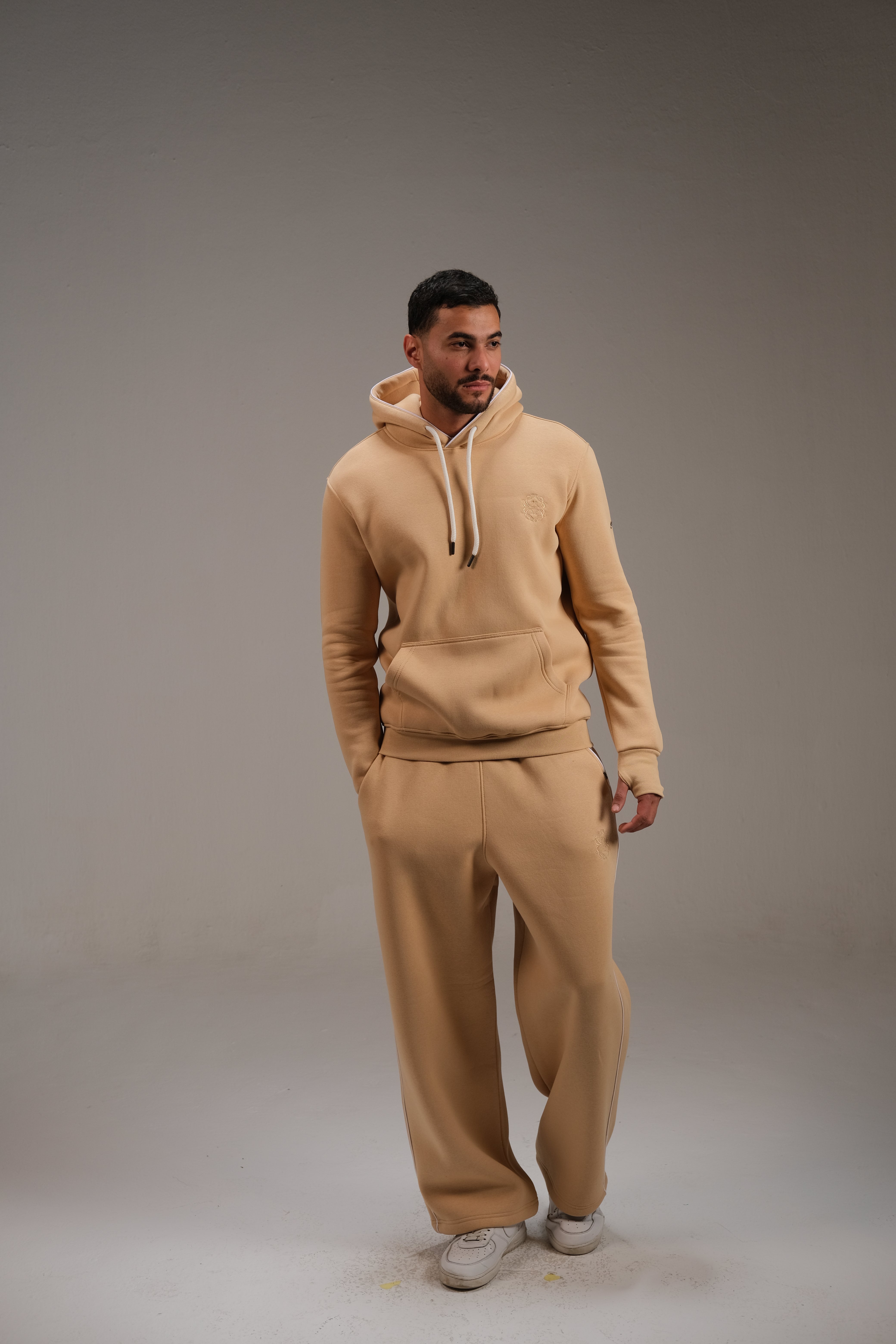 Melton Hoodie in Beige | A&Suz Store