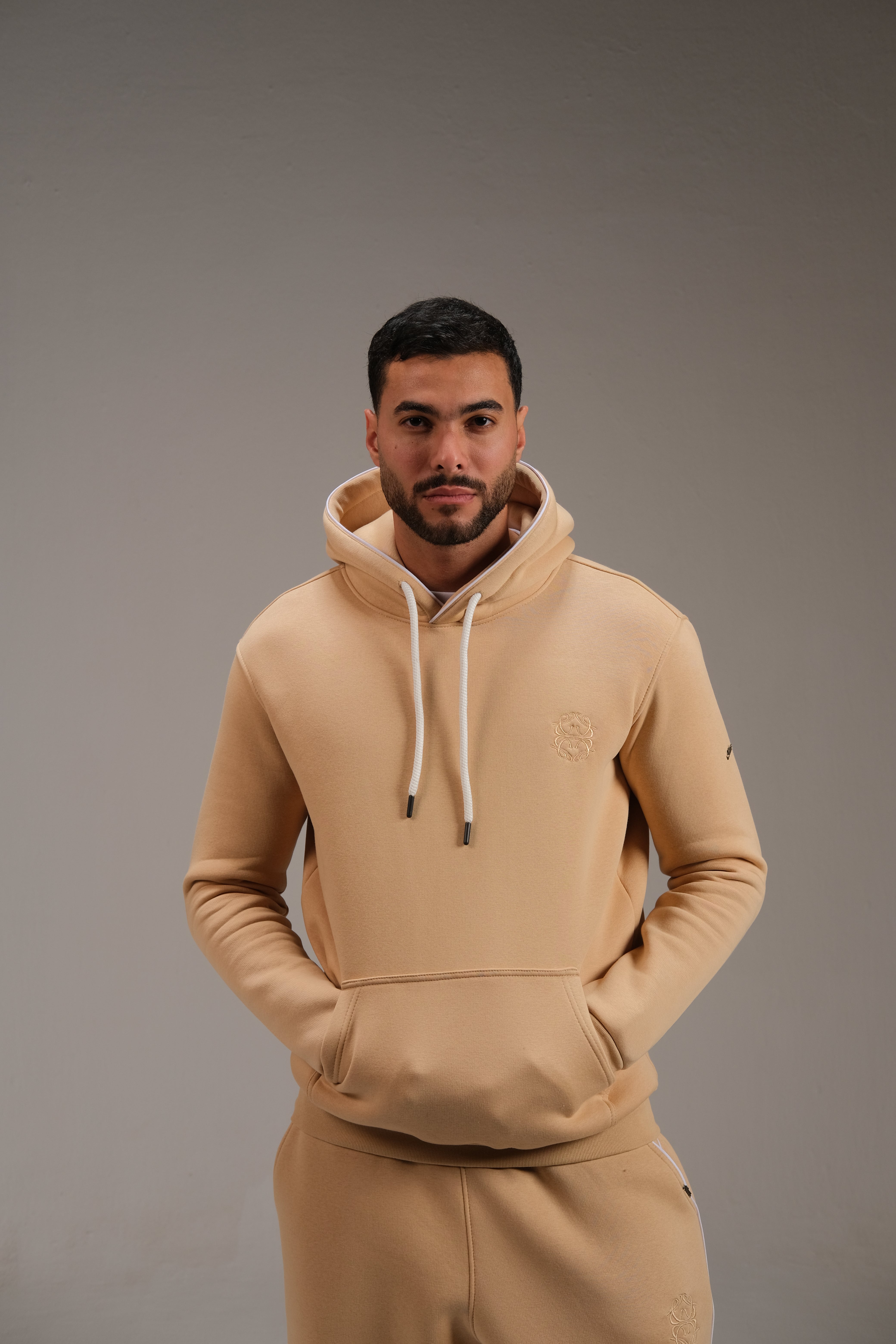 Melton Hoodie in Beige | A&Suz Store