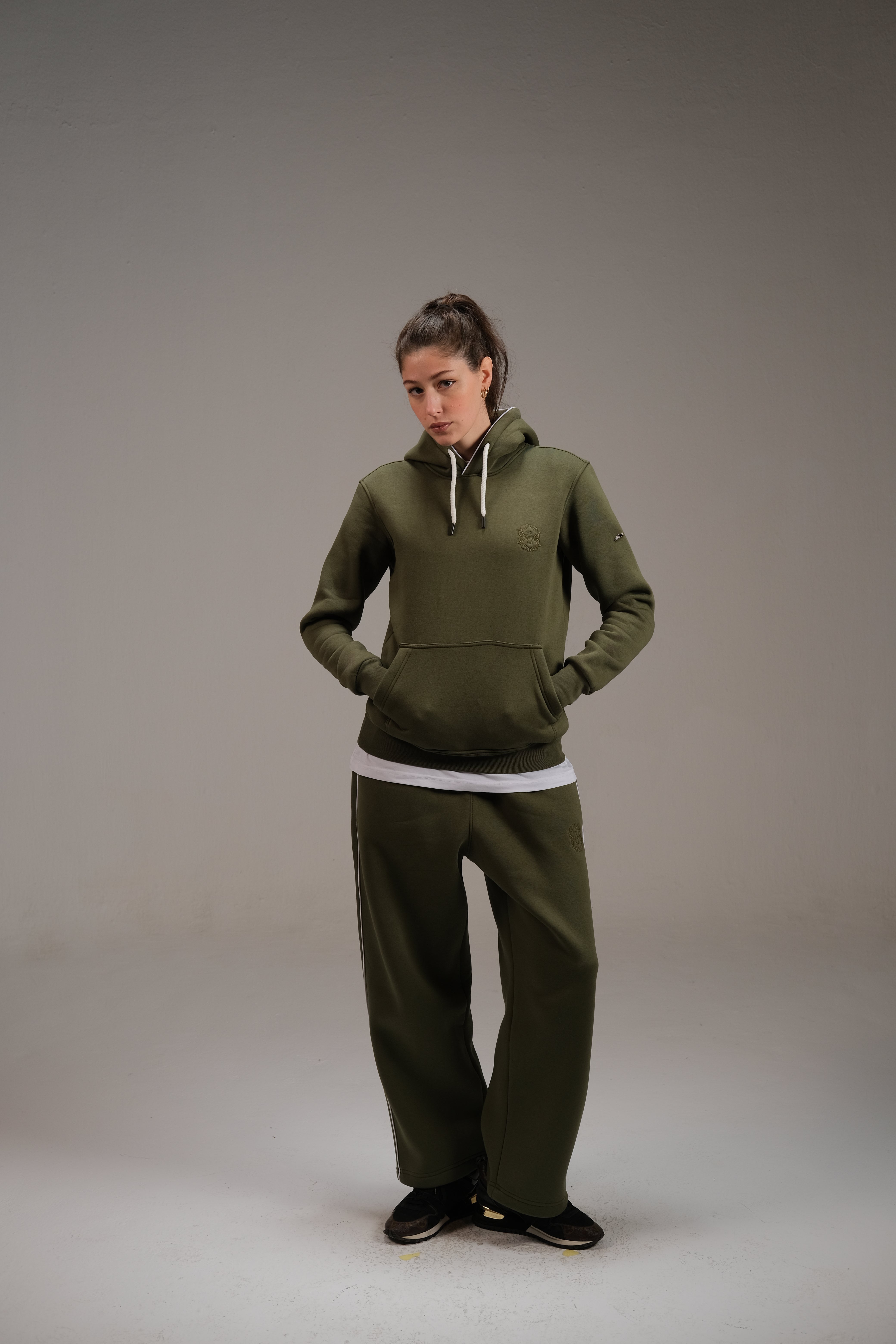 Melton Sweatpants in Olive Green