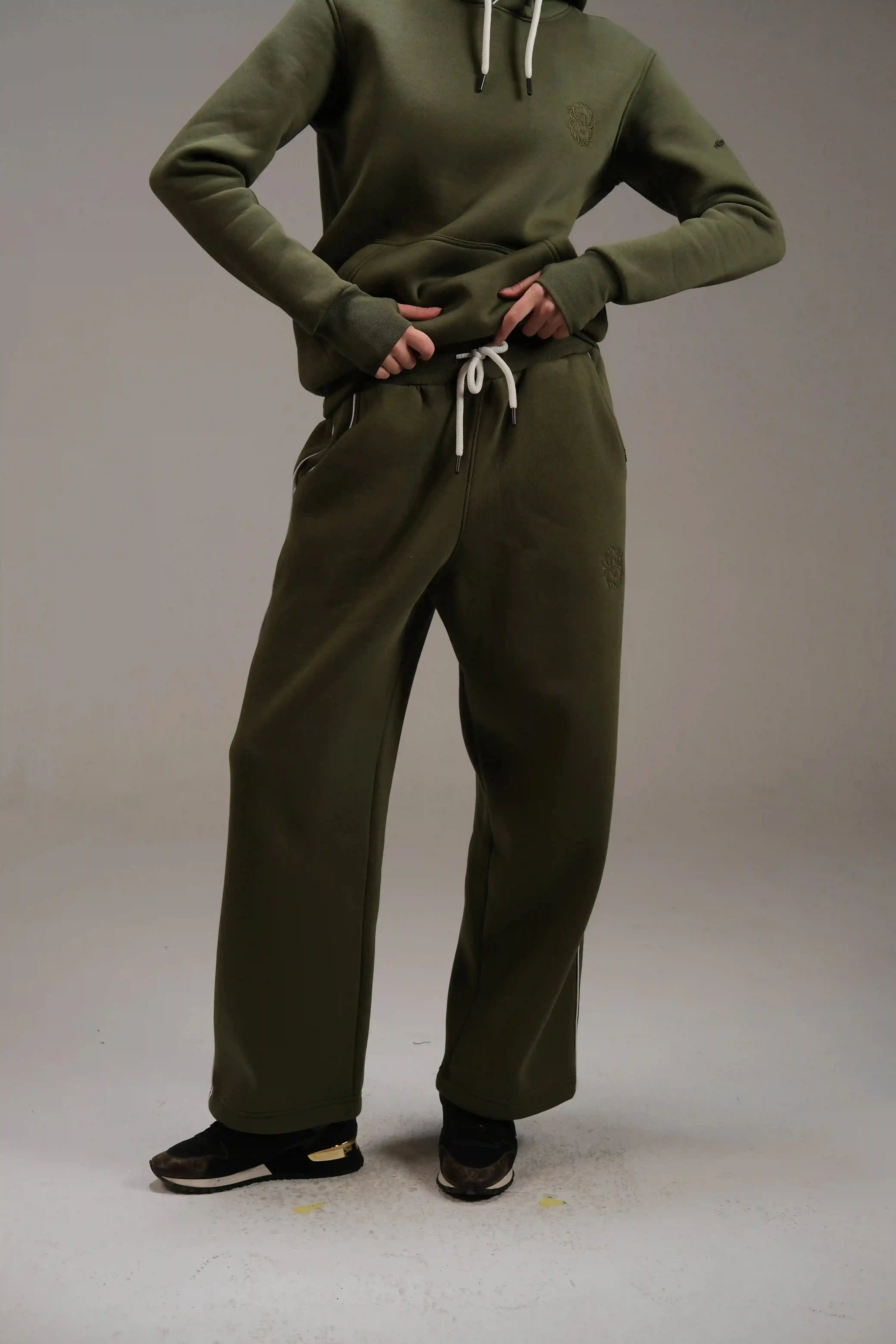 Melton Sweatpants in Olive Green - A&Suz