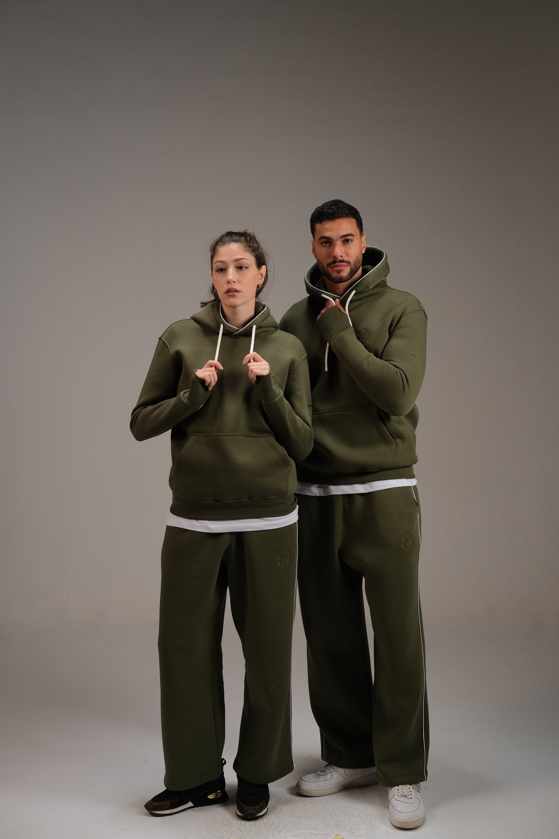 Melton Sweatpants in Olive Green - Pure Cotton | A&Suz Store