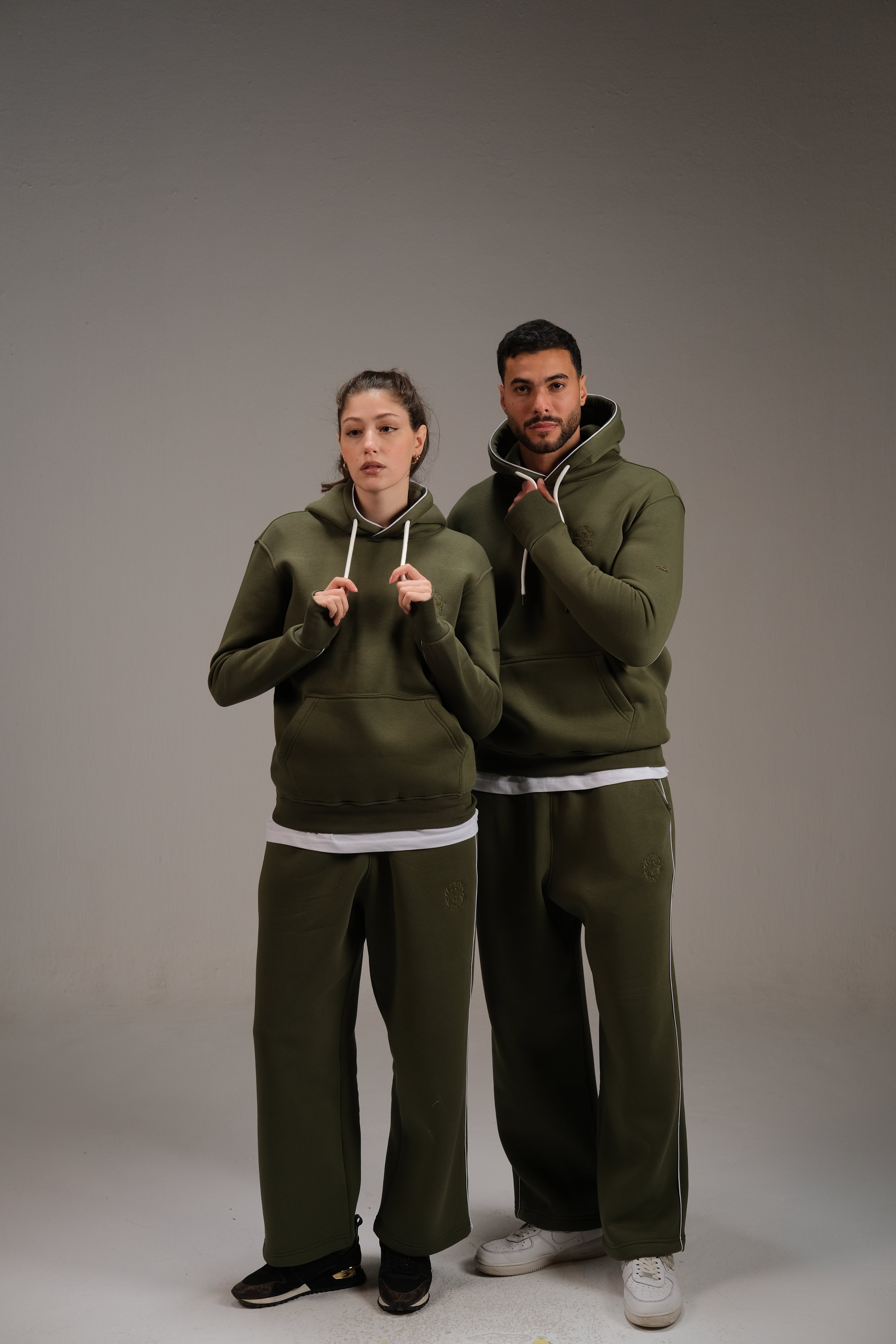 Melton Sweatpants in Olive Green - Pure Cotton | A&Suz Store