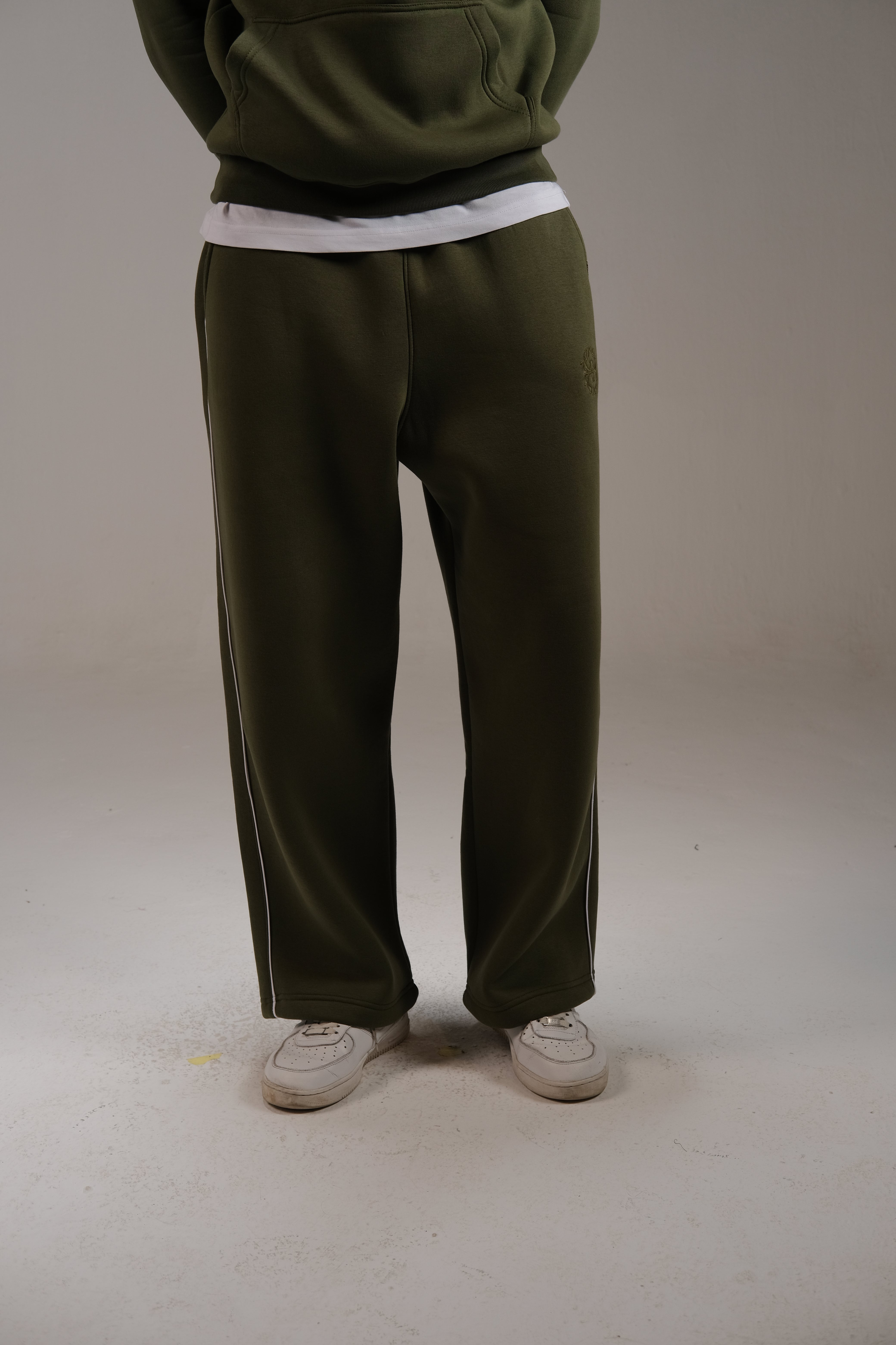 Melton Sweatpants in Olive Green - Pure Cotton | A&Suz Store