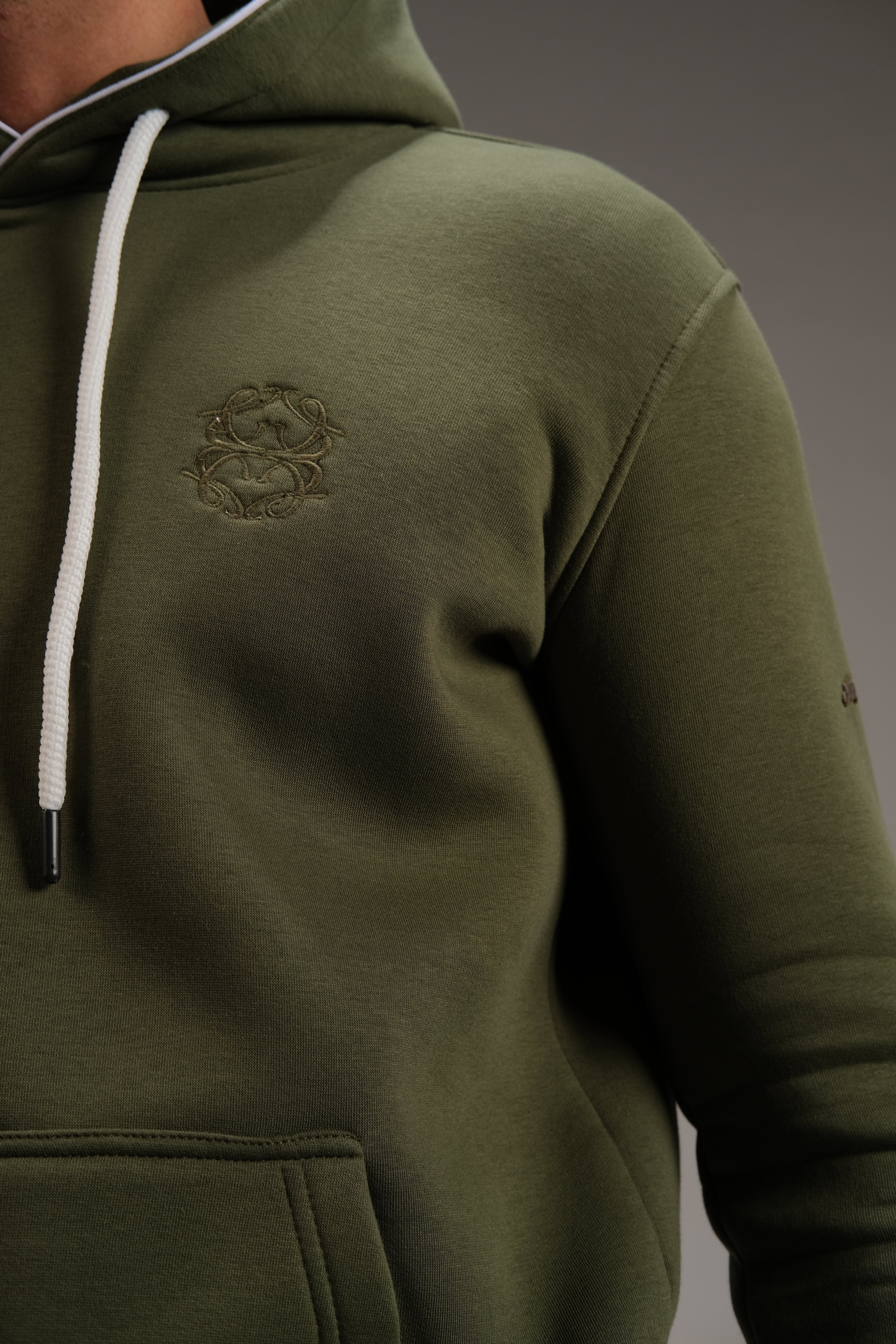 Melton Hoodie in Olive Green