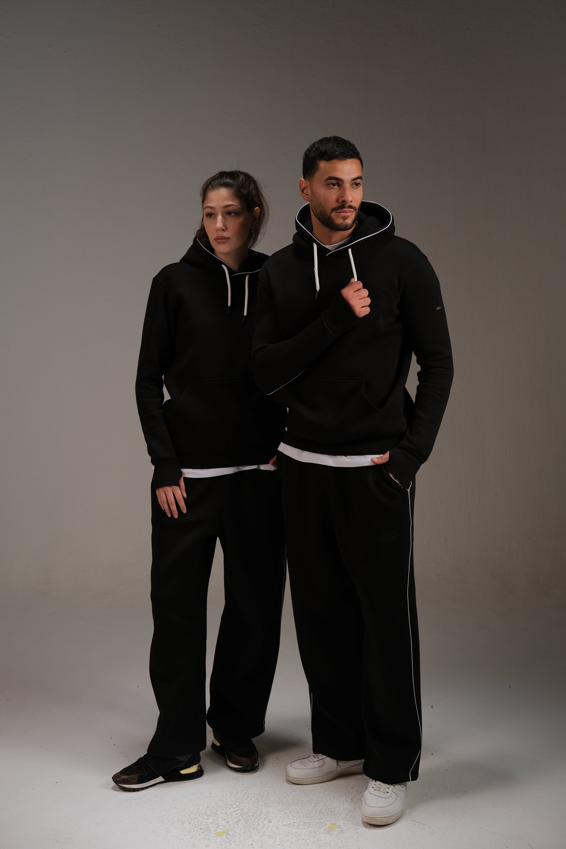 Melton Hoodie in Black - 100% pure cotton melton | A&Suz Store