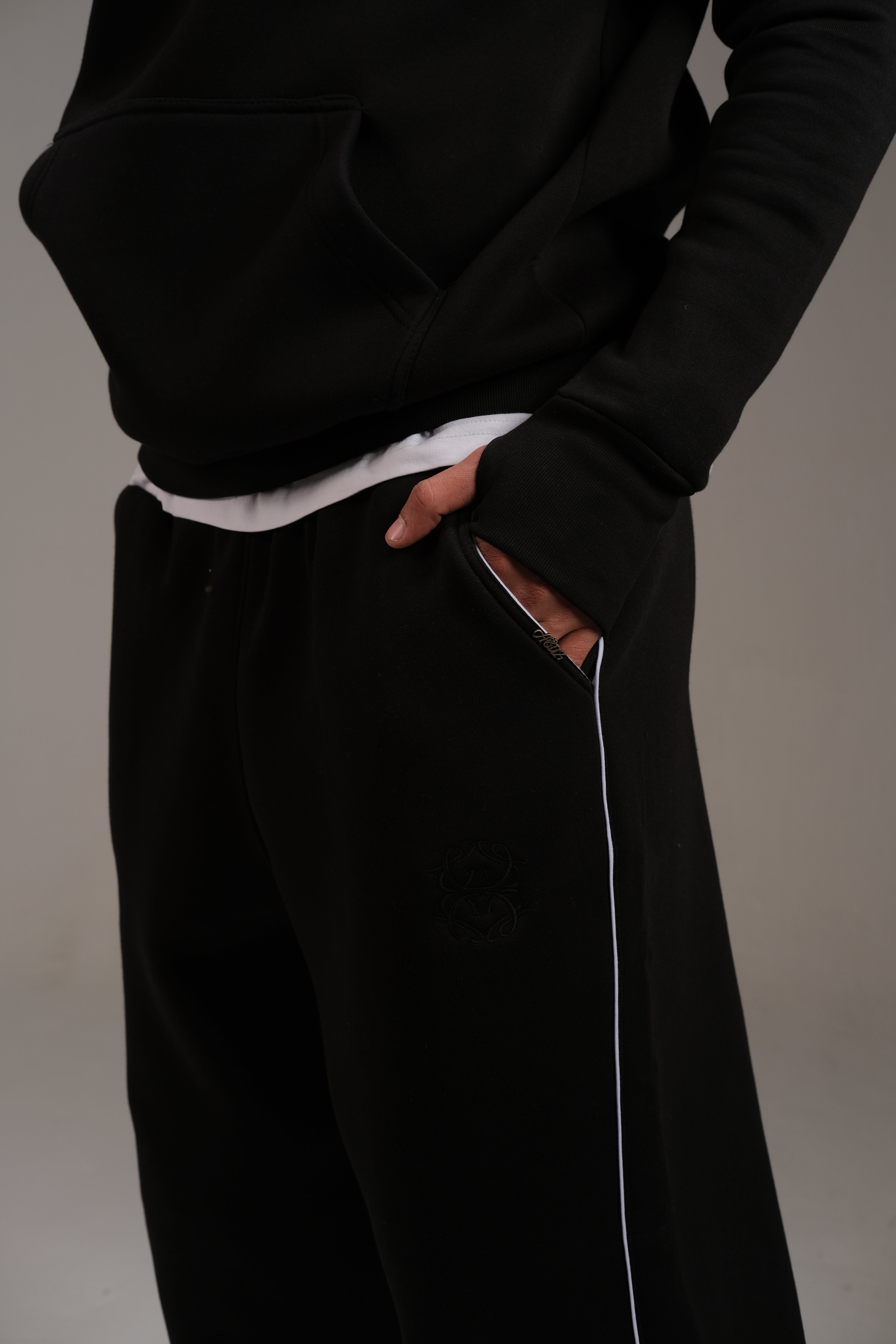 Melton Sweatpants in Black - 100% Pure Cotton Melton | A&Suz Store