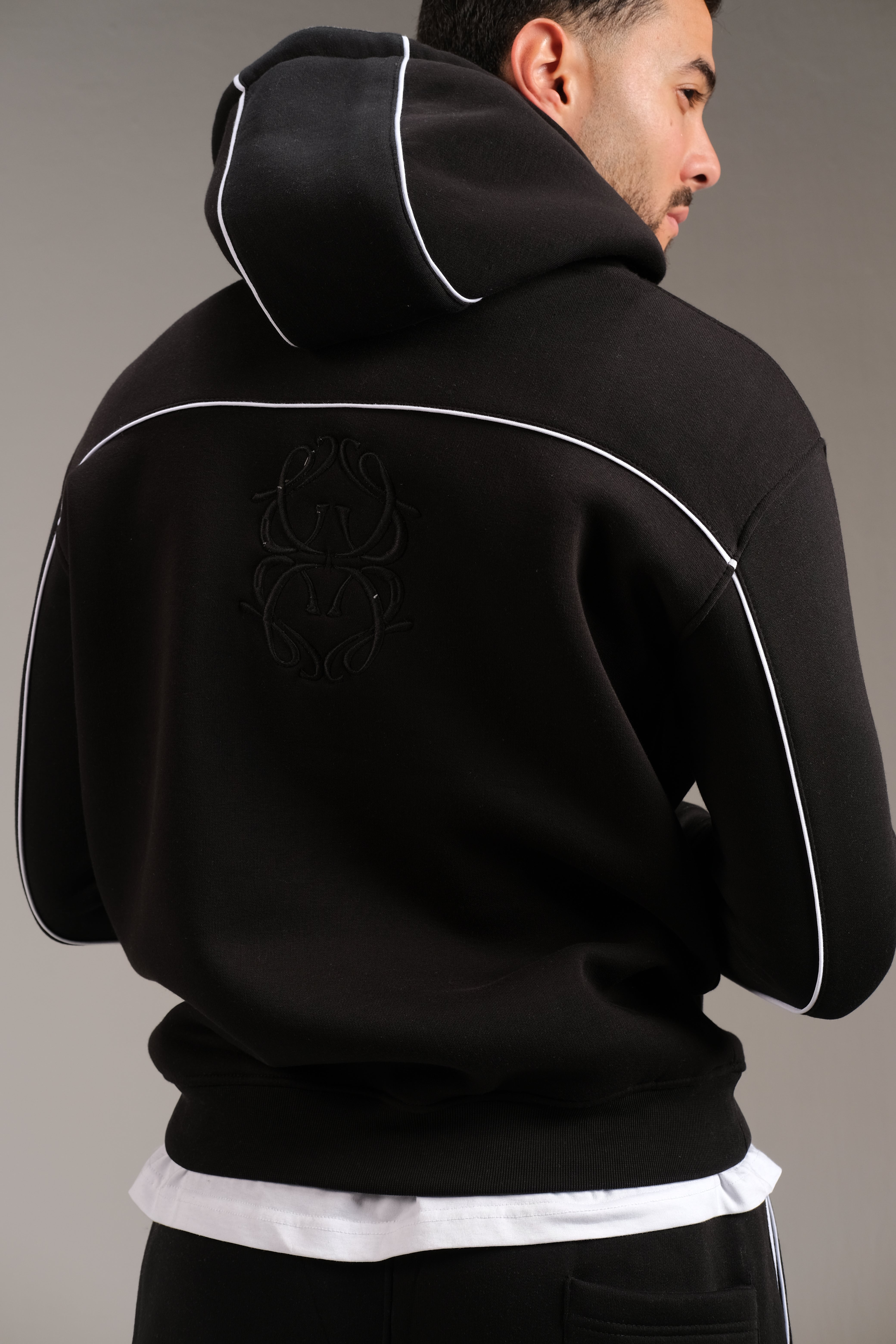 Melton Hoodie in Black - 100% pure cotton melton | A&Suz Store