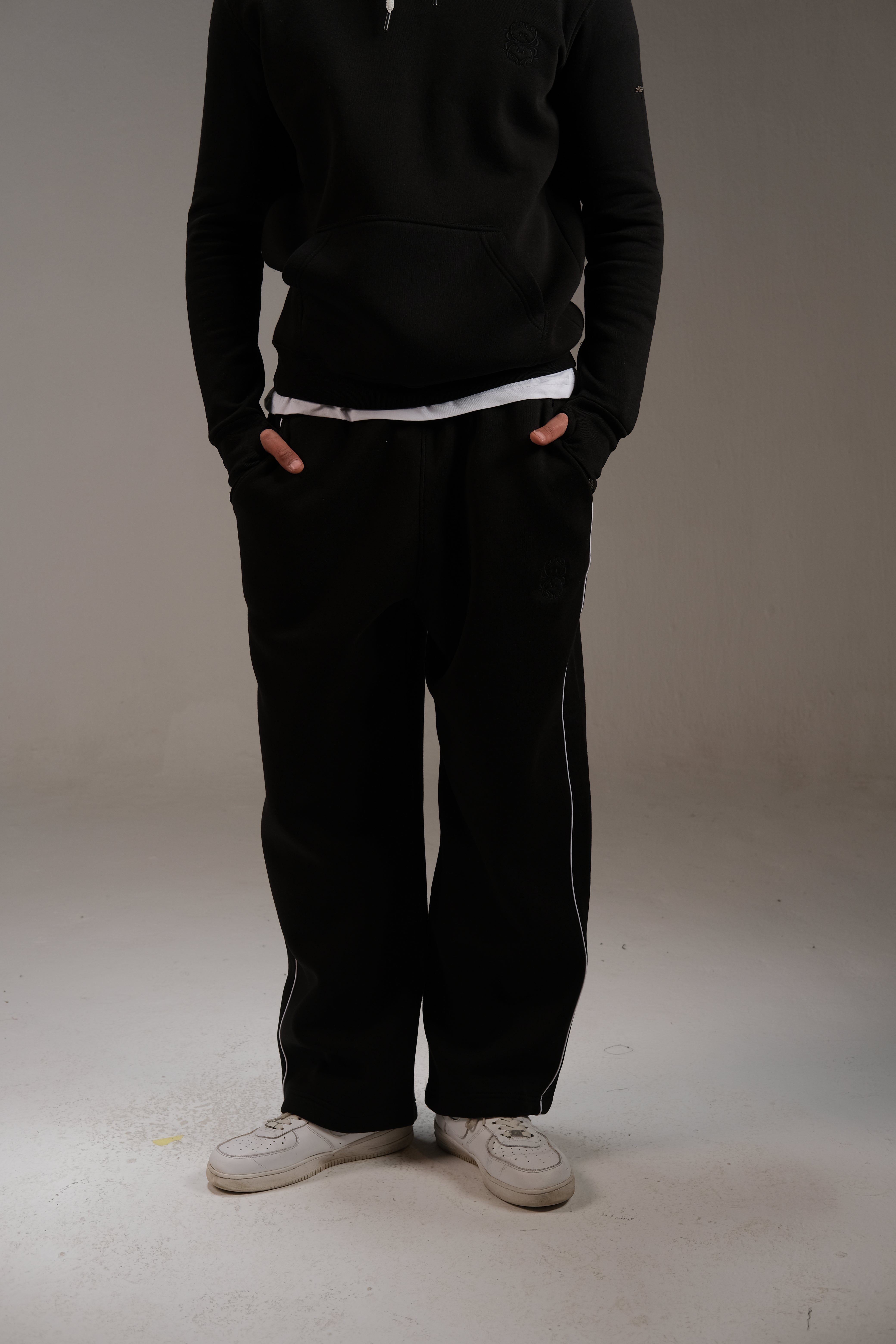 Melton Sweatpants in Black - 100% Pure Cotton Melton | A&Suz Store