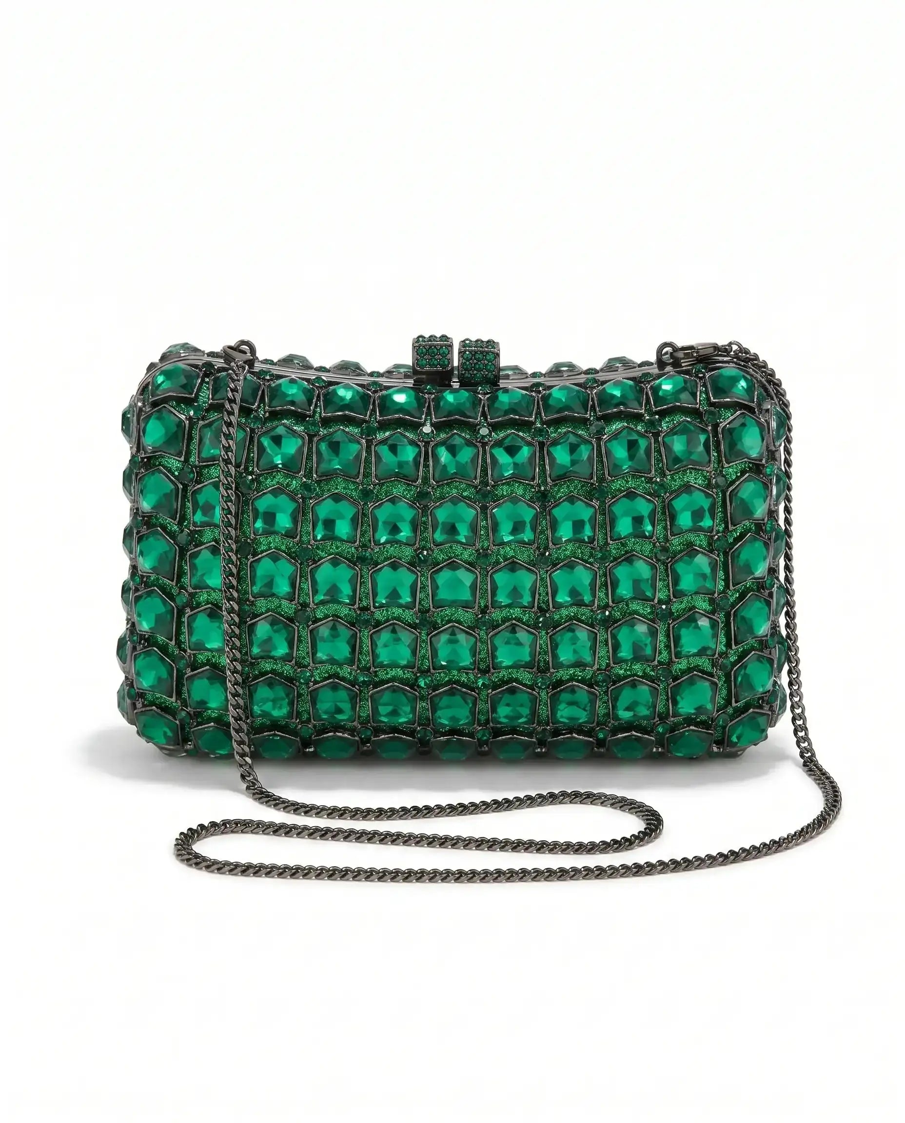 Emerald Grid Crystal Bag - A&Suz