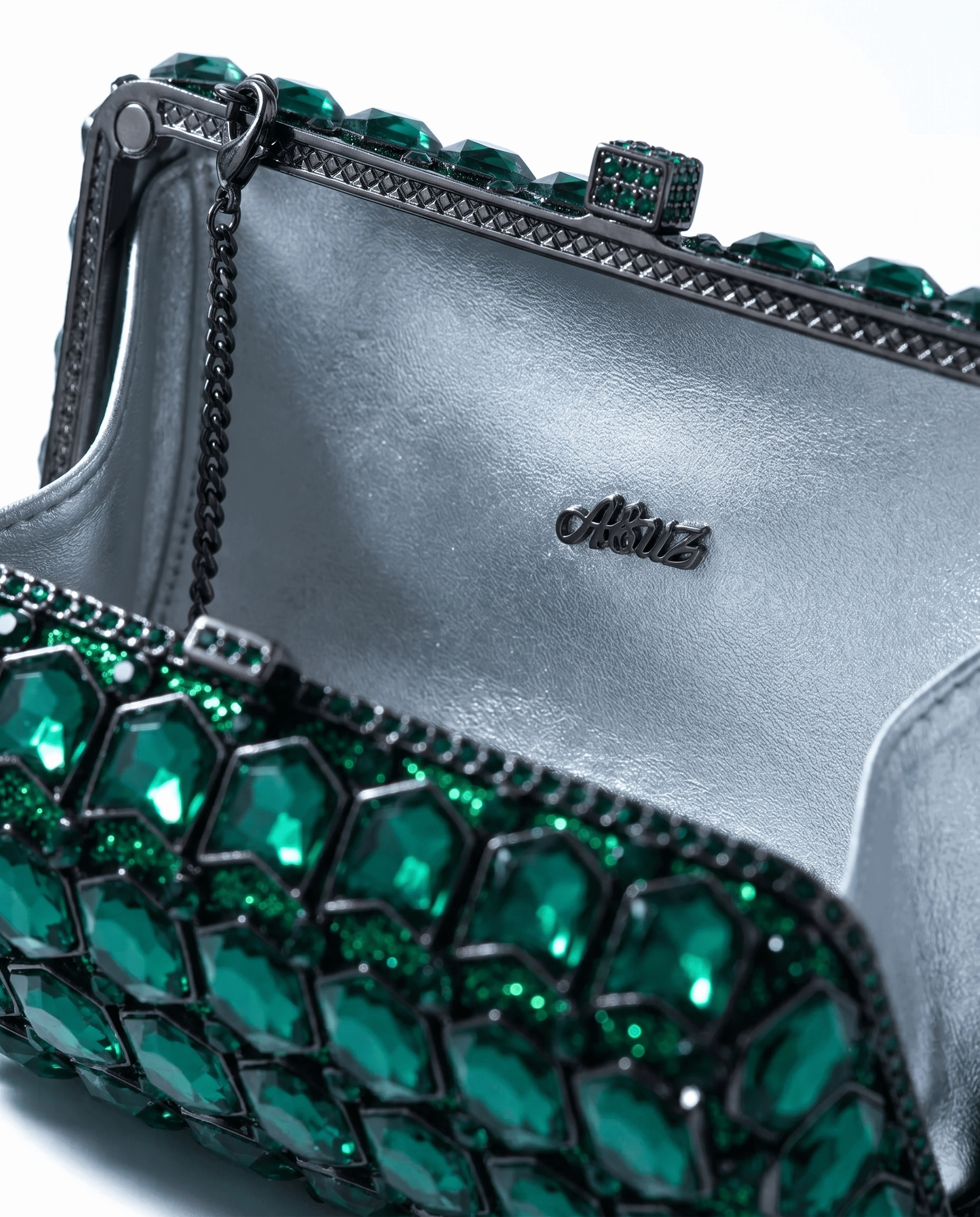 Emerald Grid Crystal Bag - A&Suz