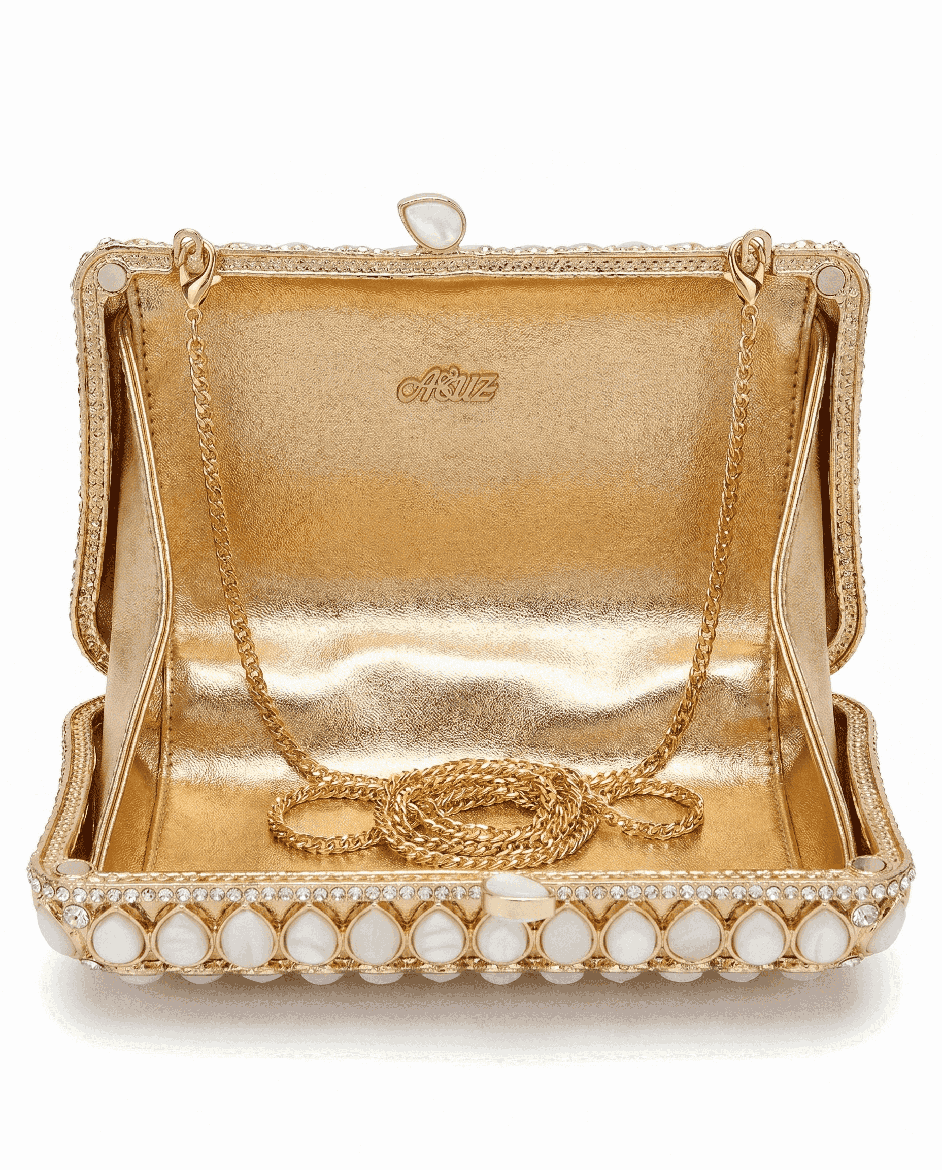 Ivory Oval Crystal Bag - A&Suz