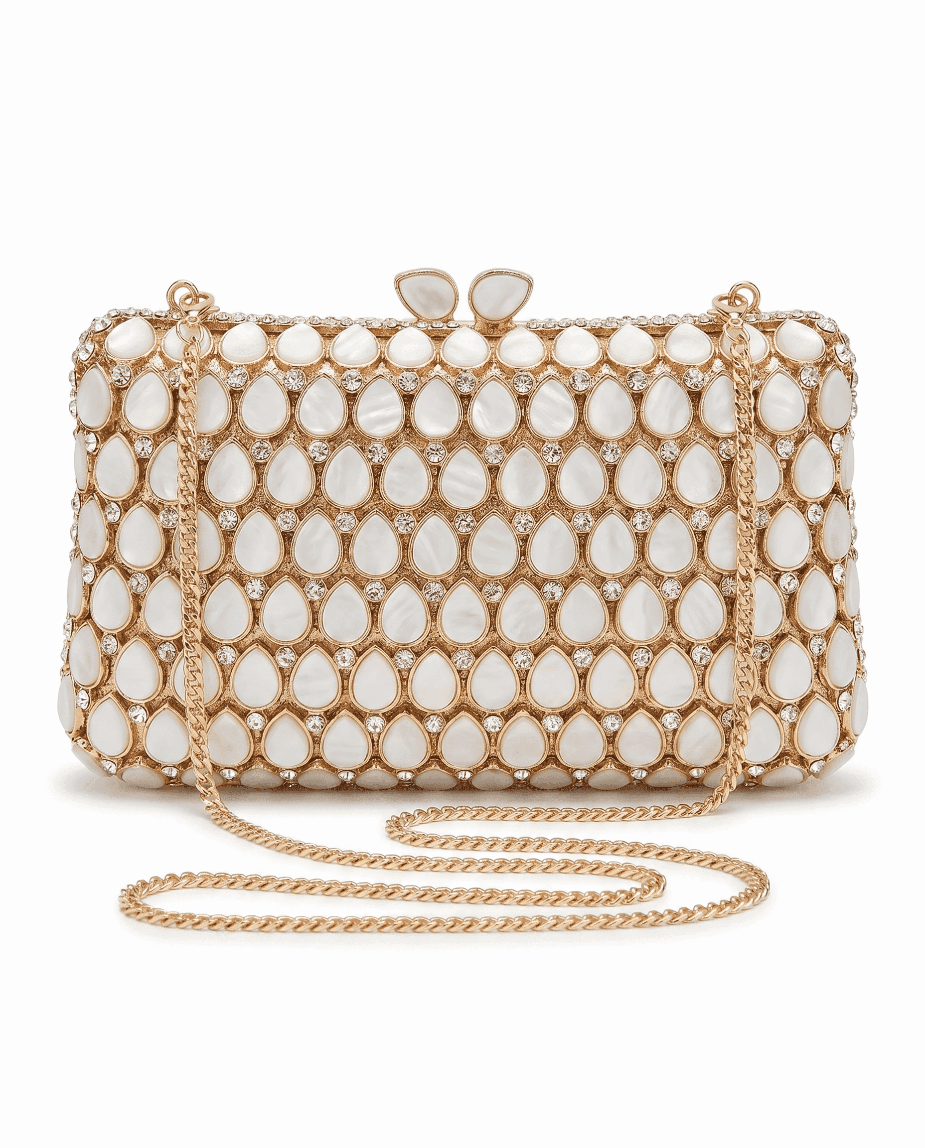 Ivory Oval Crystal Bag - A&Suz