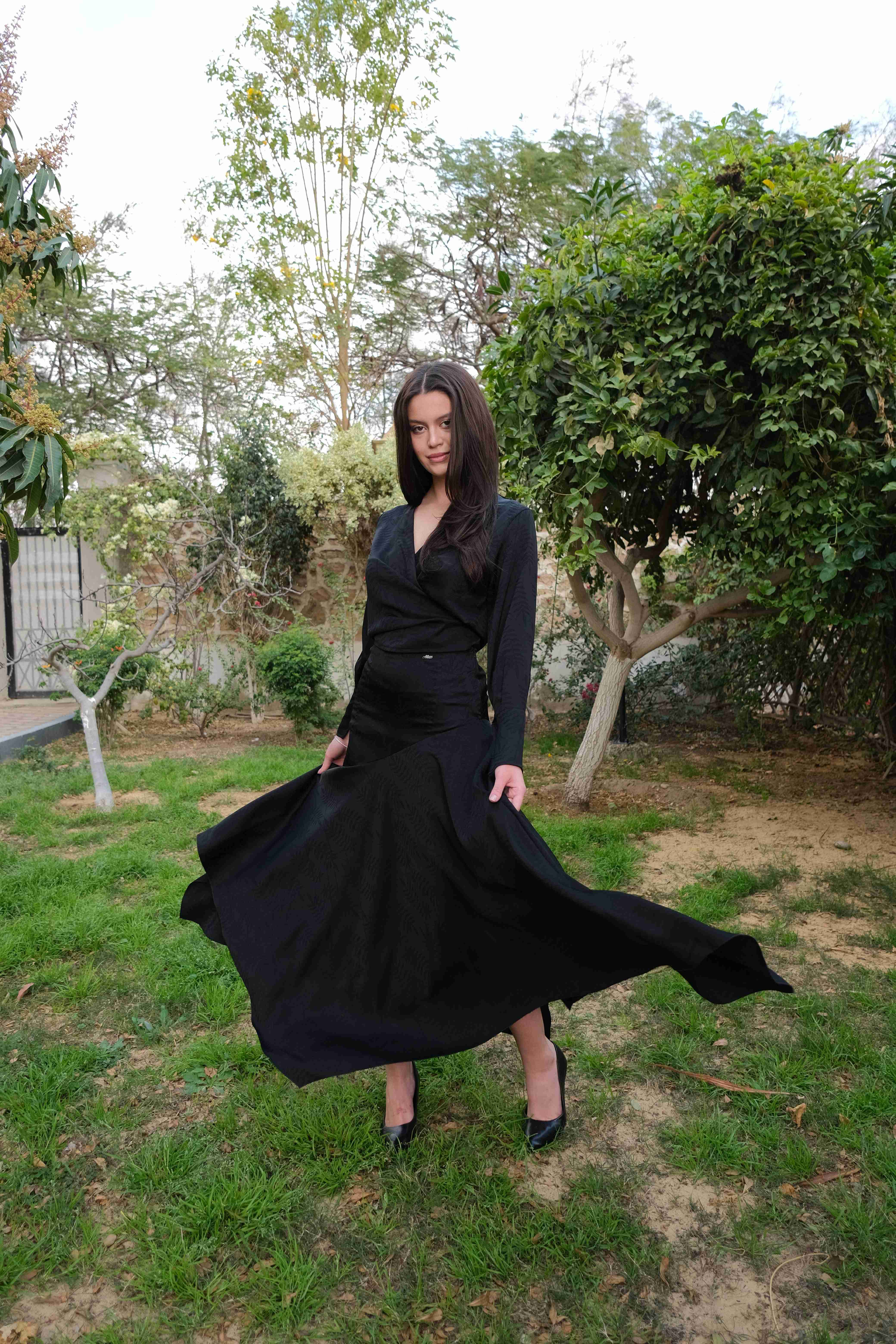 Jacquard Skirt in Black - A&Suz