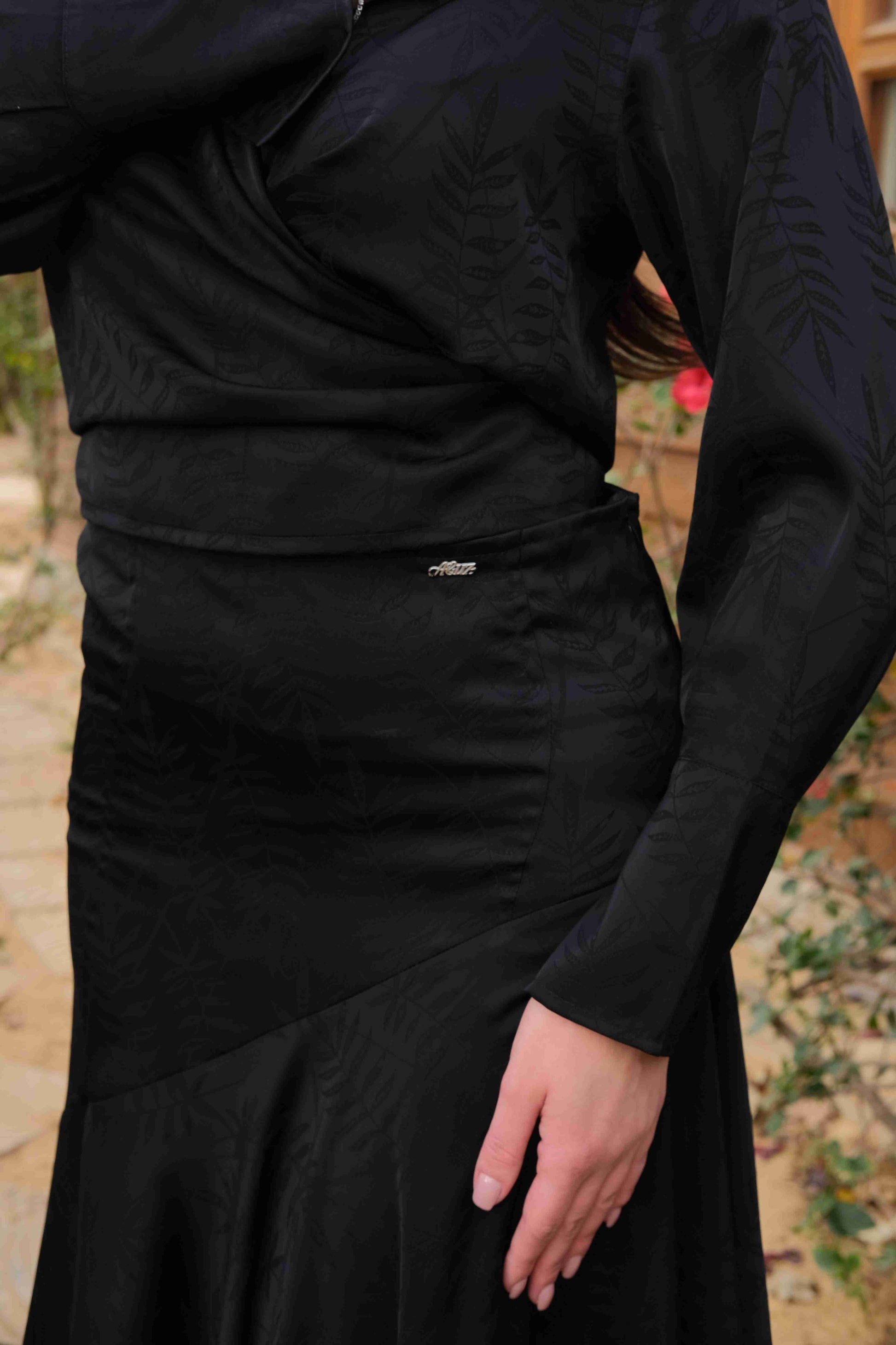 Jacquard Skirt in Black - A&Suz