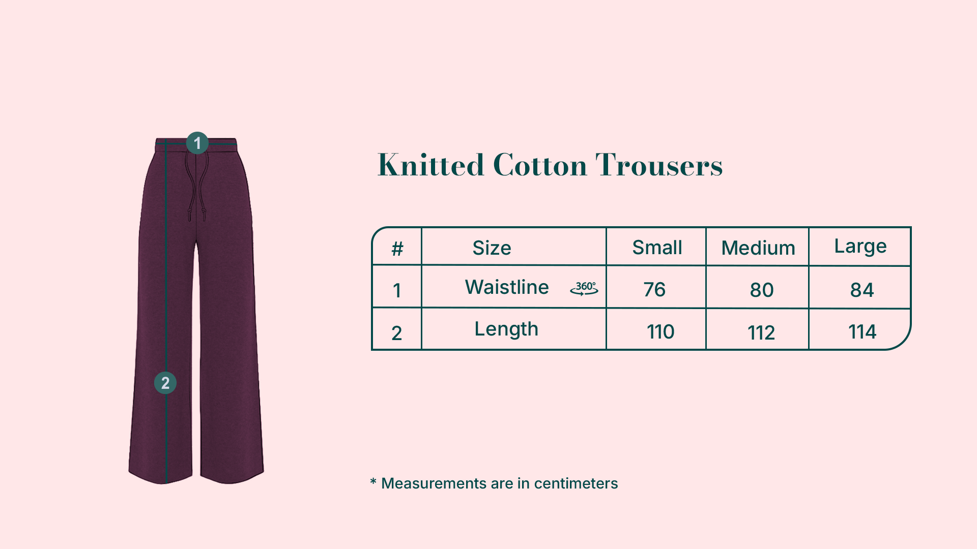 Knitted Cotton Trousers in Pink