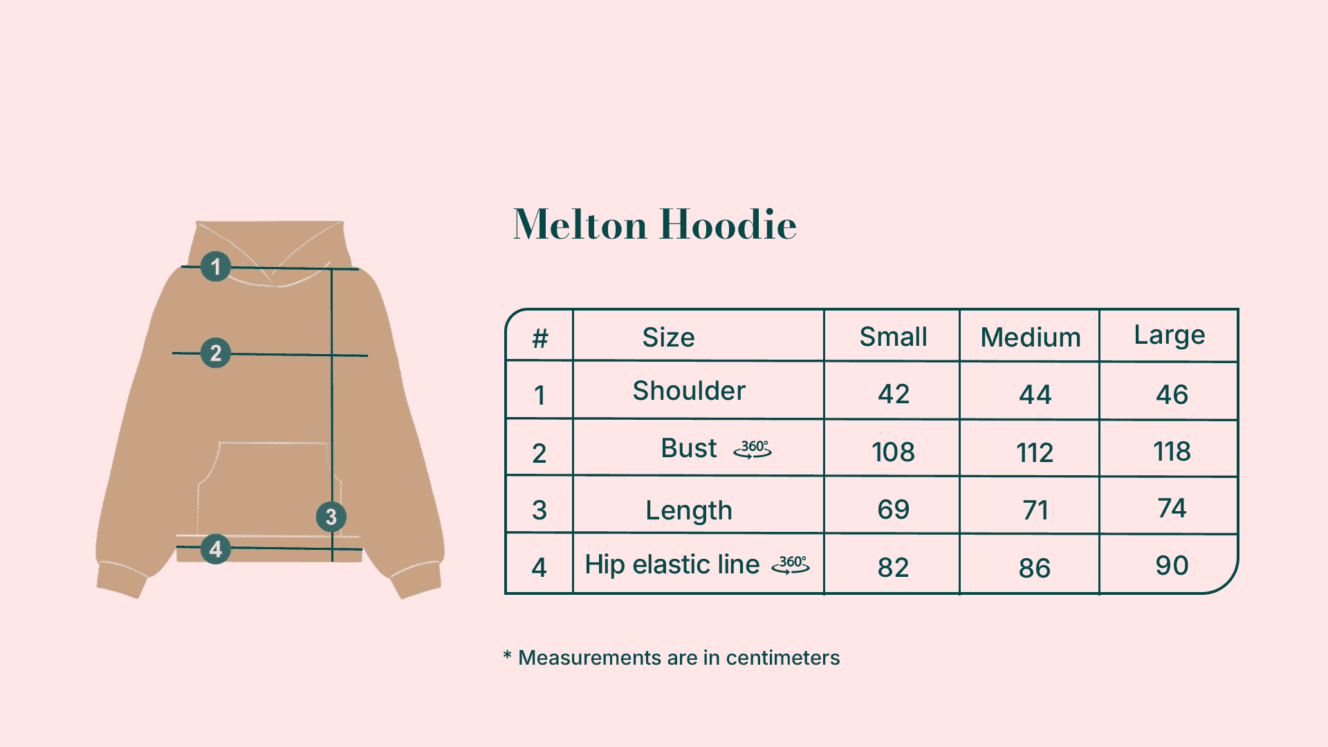 Luxurious pure cotton Melton Hoodie in Beige - A&Suz