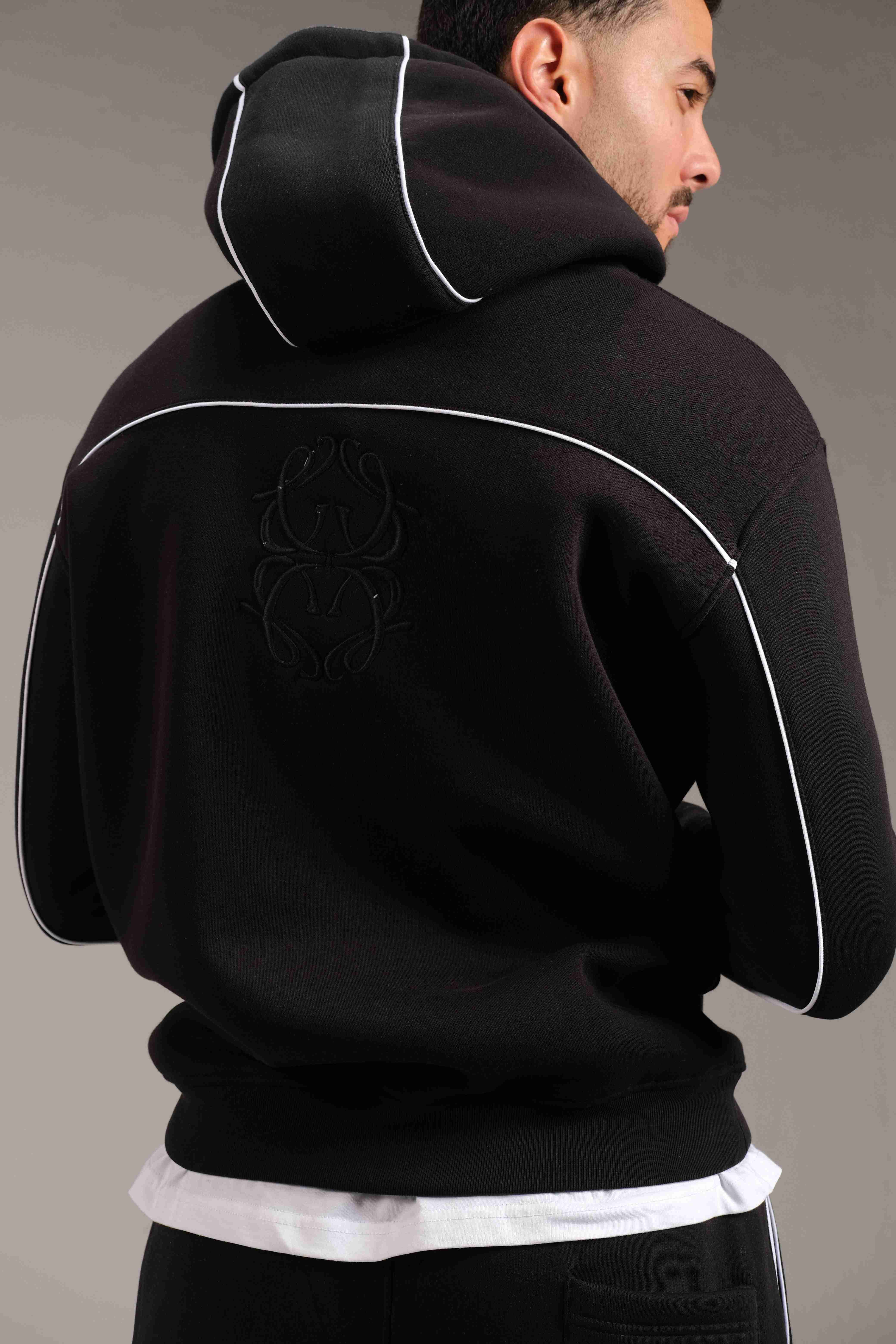 Melton Hoodie in Black - A&Suz