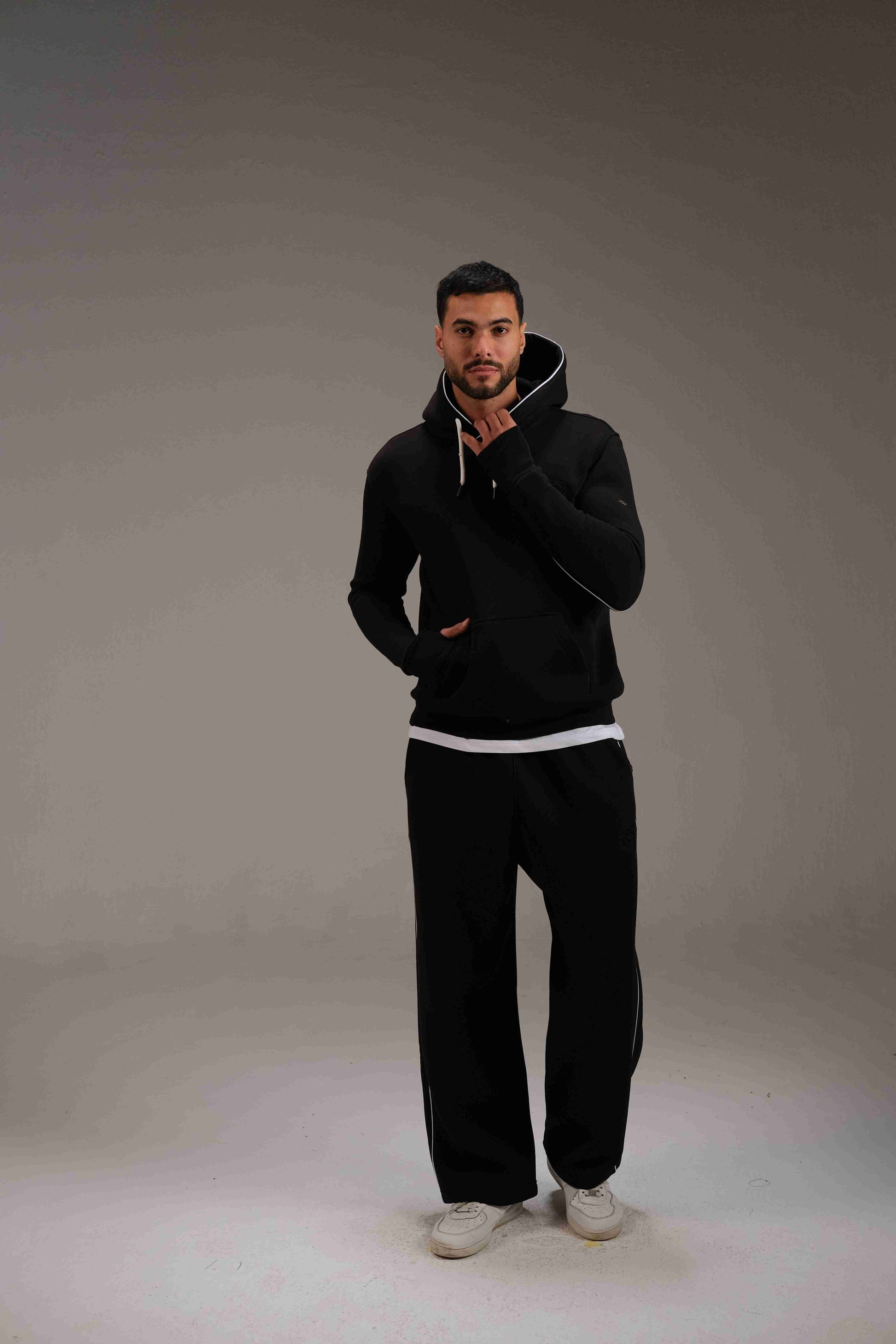 Melton Hoodie in Black - A&Suz