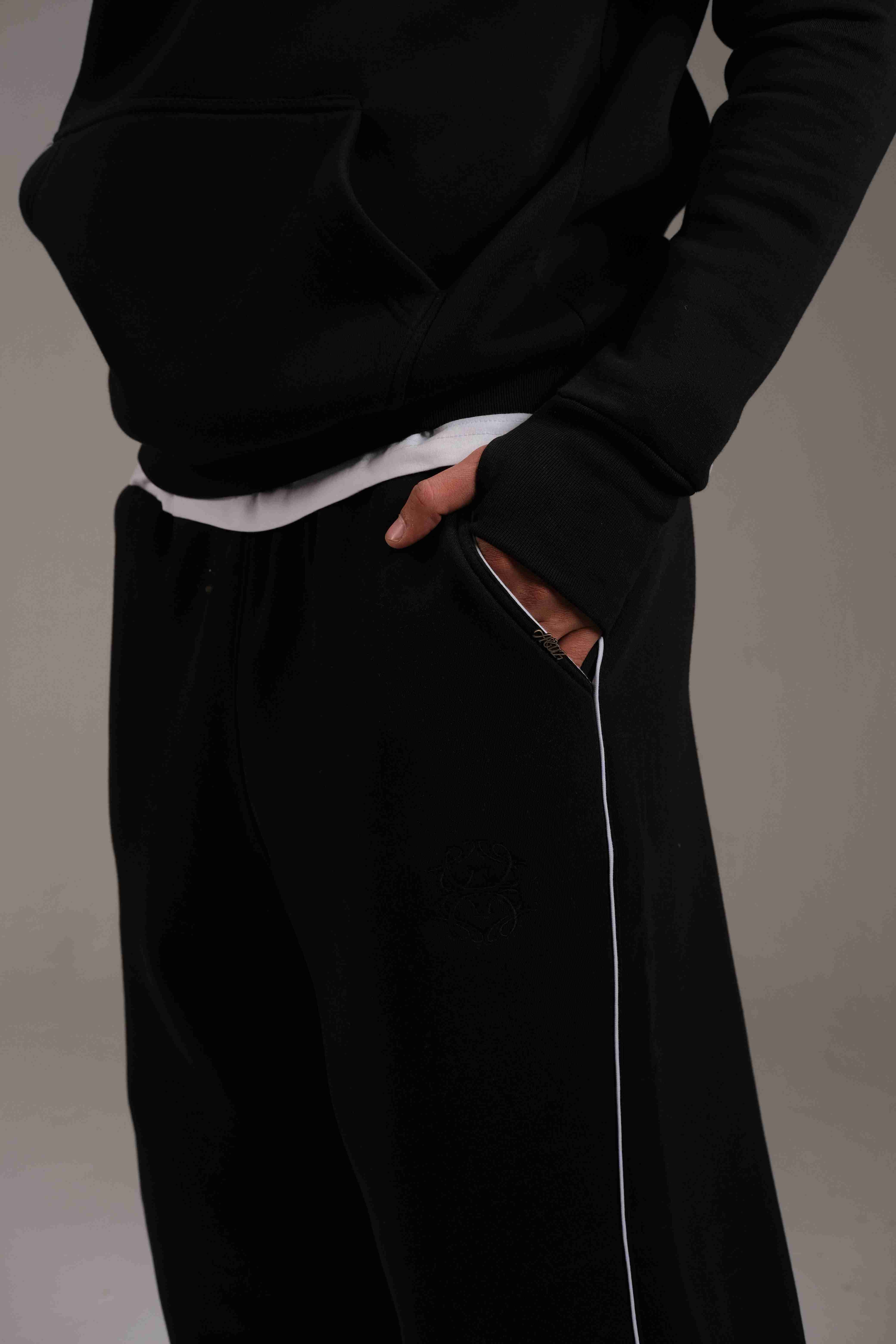 Melton Sweatpants in Black - A&Suz