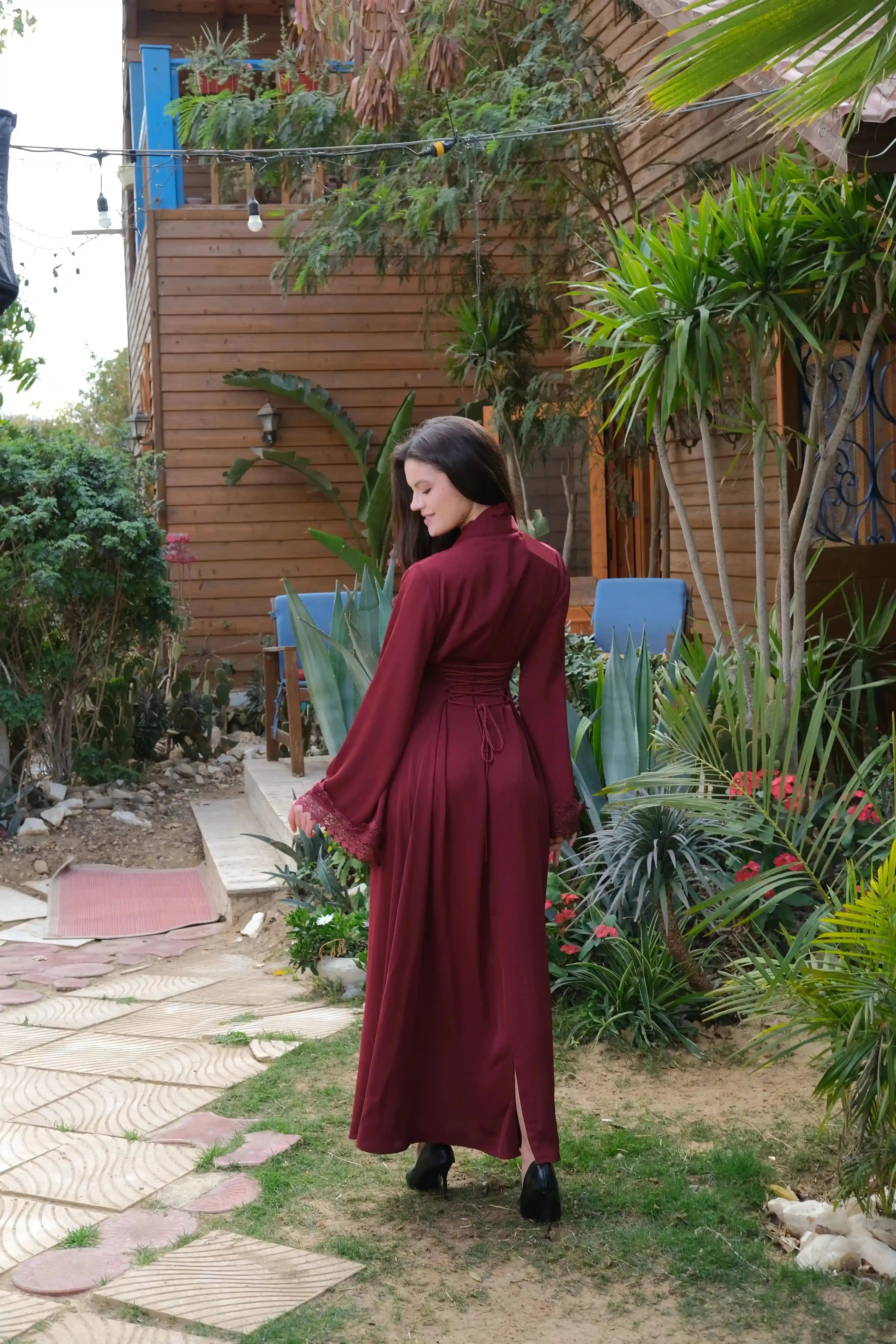 Silk Dress in Burgundy - A&Suz